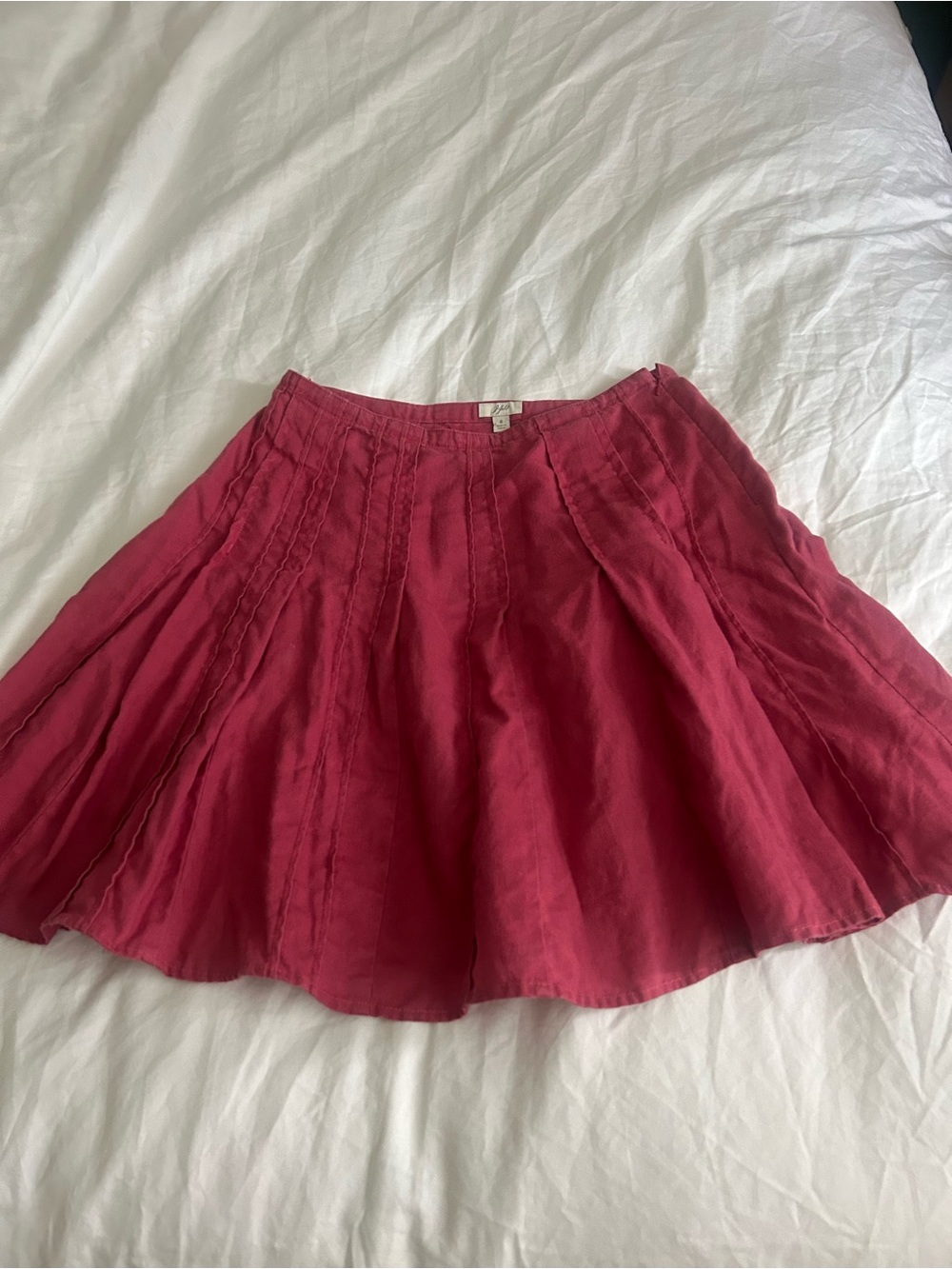 JJILL LINEN Skirt In Raspberry Pink - Picture 9 of 9